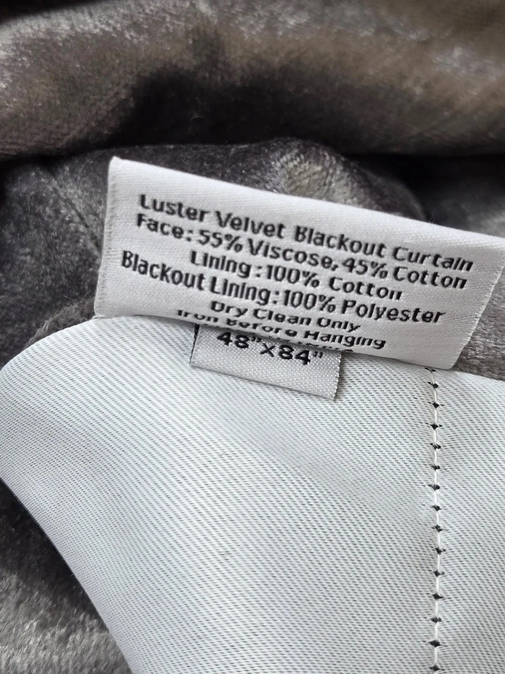 NWT QUINCE 1 48x84 Cotton Velvet True Blackout Curtain Slate 9787